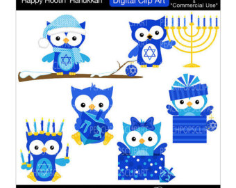 Buy 2 Get 1 Free Sale   Clip Art Owl Digital Clipart Chanukah Festival