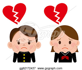       Cartoon Boy And Girl With Broken Heart   Clipart Gg62172437