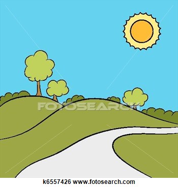 Clip Art Of The Park Trail K6557426   Search Clipart Illustration