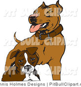 Clip Art Of Two Pit Bull Terriers By Dennis Holmes Designs