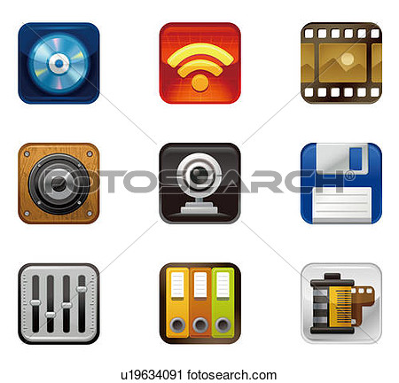 Clipart   Storage Set Icon  Fotosearch   Search Clip Art Illustration