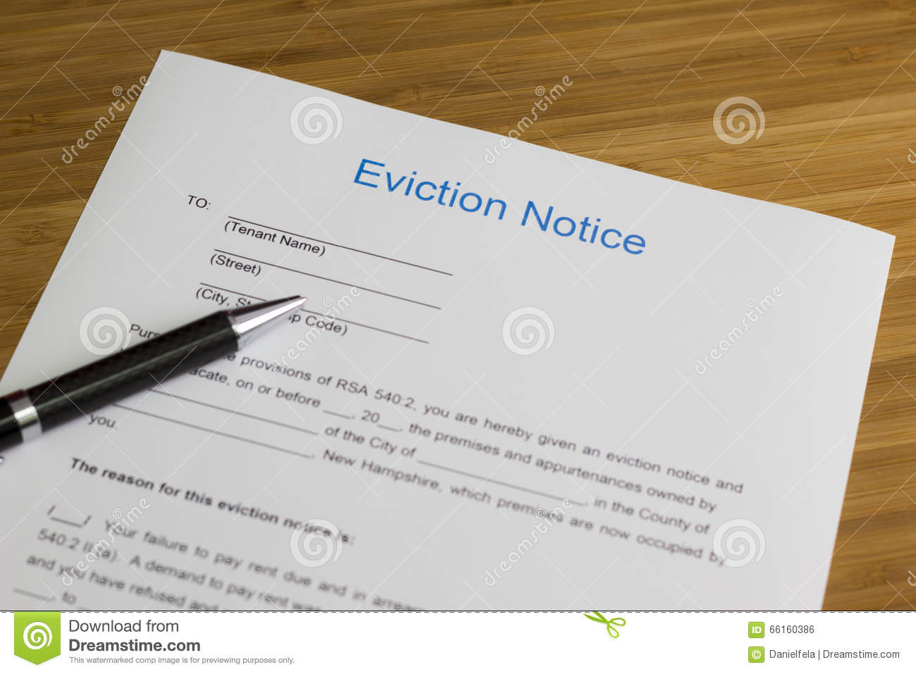 Eviction Notice Stock Photo   Image  66160386