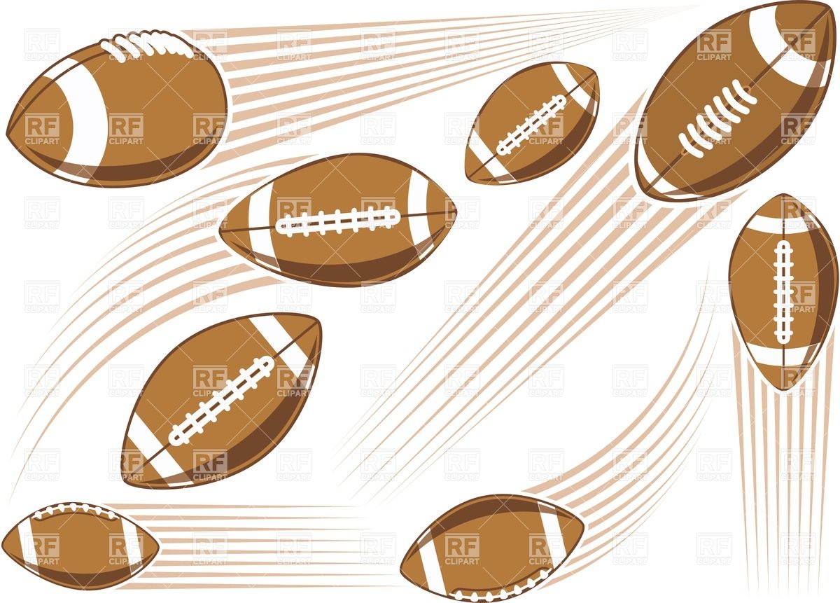 Flying American Football Ball Download Royalty Free Vector Clipart