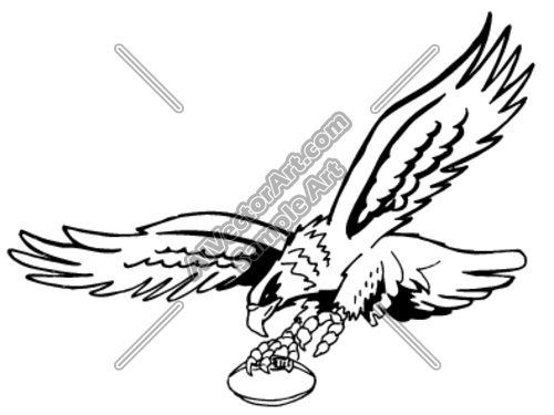 Flying Eagle With Football In Claw Clipart And Vectorart  Sports