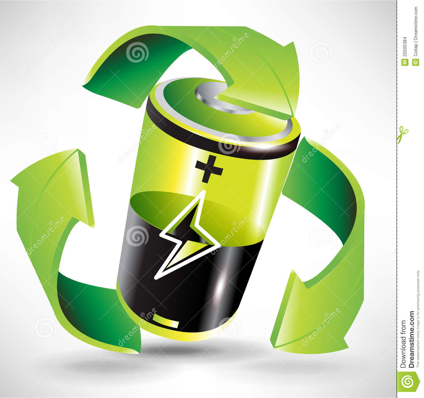 Green Battery Recycling Concept Stock Images   Image  22505384