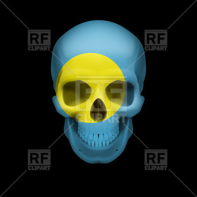 Human Skull With Flag Of Palau Download Royalty Free Vector Clipart    