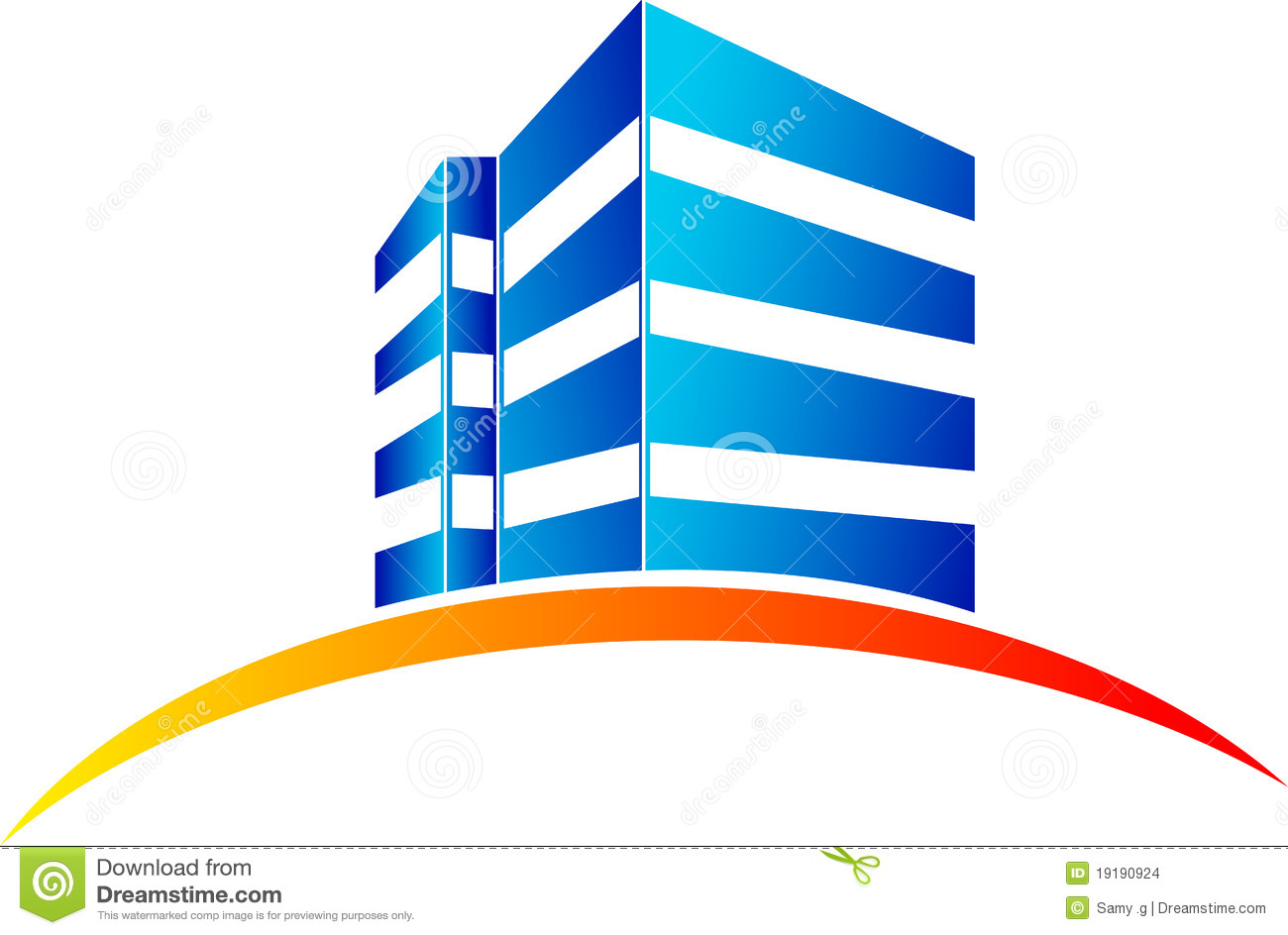 Illustration Drawing Of Building Logo With Isolated Background