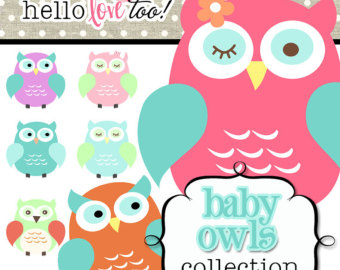 Instant Download Baby Owl Digital C Lipart Collection