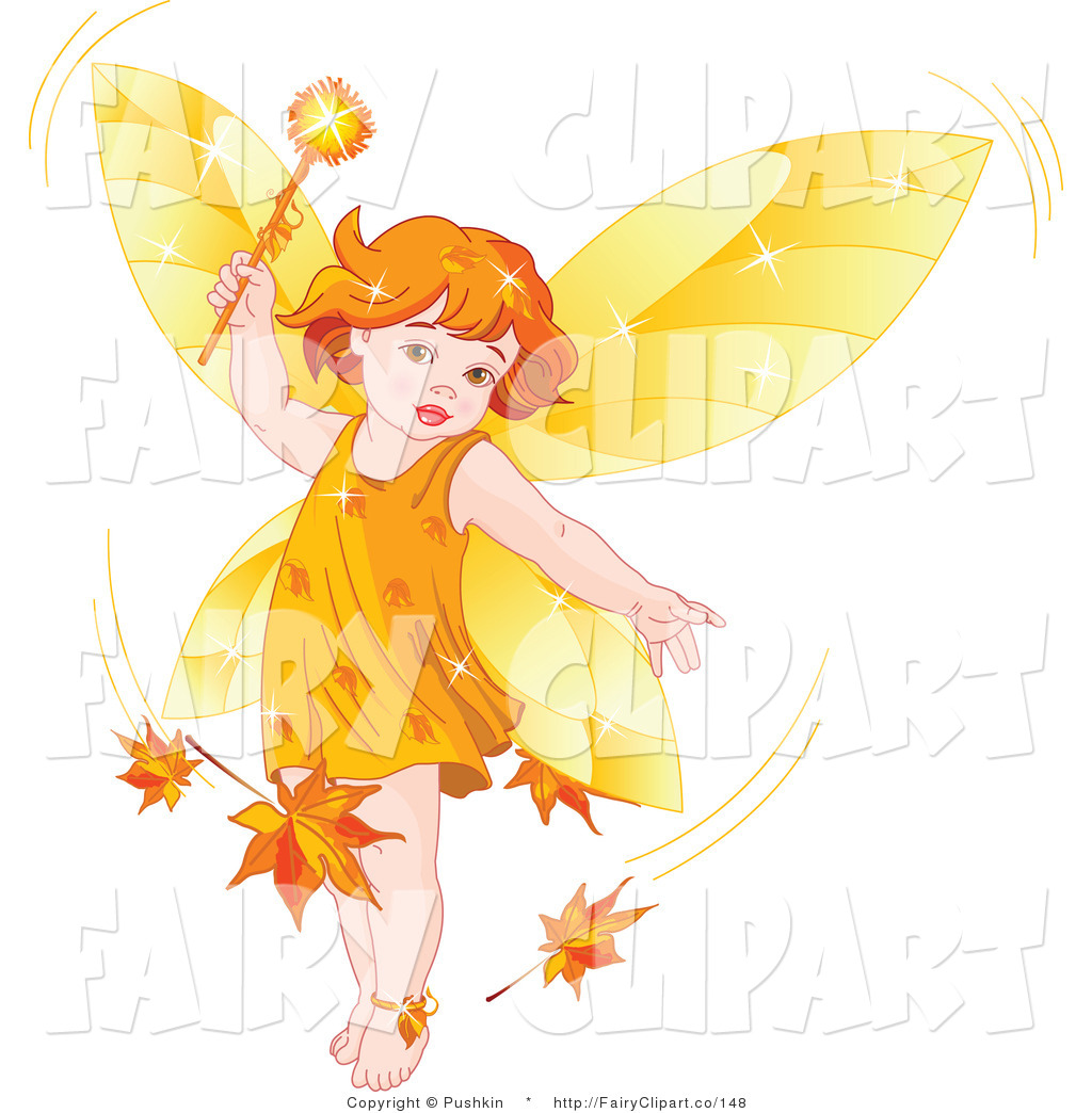 Larger Preview  Clip Art Of An Autumn Fairy Girl Creating A Breeze By    