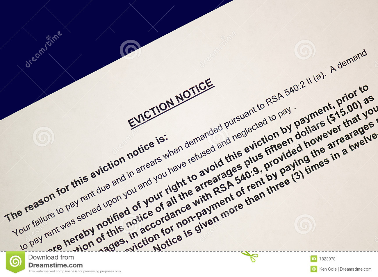 Legal Eviction Notice Royalty Free Stock Photos   Image  7823978