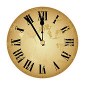 New Year S Clock Isolated   Royalty Free Clip Art