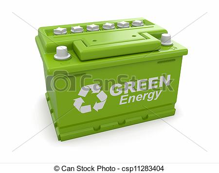 Of Car Battery With Green Recycle Sign 3d Csp11283404   Search Clipart    