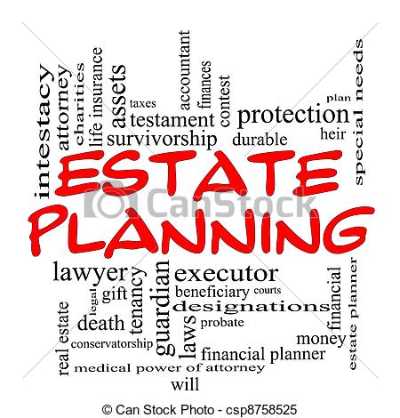 Of Estate Planning Word Cloud Concept In Red Caps   Estate
