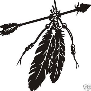 Pair Of Eagle Feathers Arrow Indian Decal Sticker For Auto Car Or 4x4    