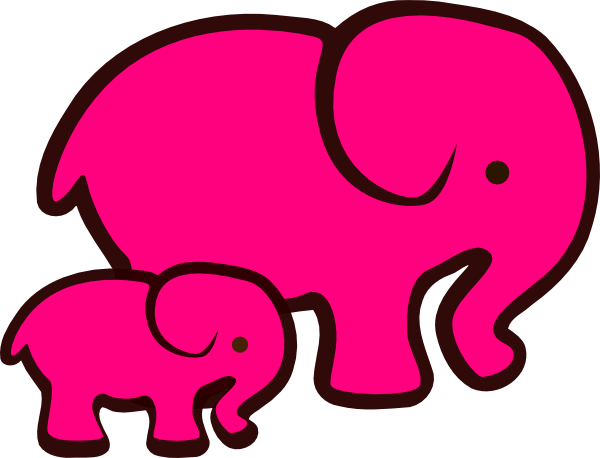 Pink Elephant Mom   Baby Clip Art At Clker Com   Vector Clip Art