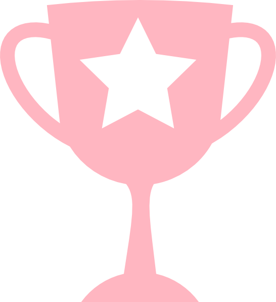 Pink White Trophy Clip Art