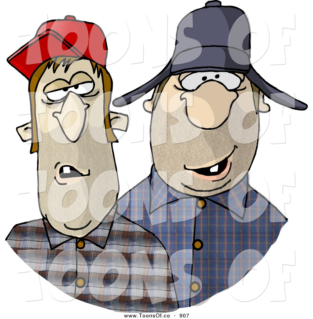 Preview  Cartoon Of Southern Redneck Men Looking Stupid By Dennis Cox