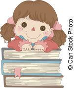 Rag Doll With Books   Illustration Of Rag Doll With Hands On