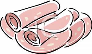 Rolled Up Deli Meat Clip Art Image