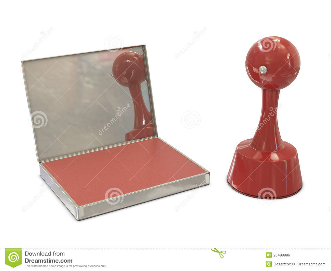 Stamper Red Cylindrical With Ink Pad Royalty Free Stock Image   Image    