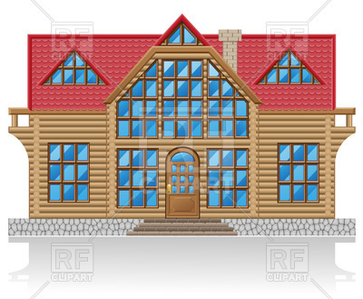 Wooden Log House Facade 19934 Download Royalty Free Vector Clipart    