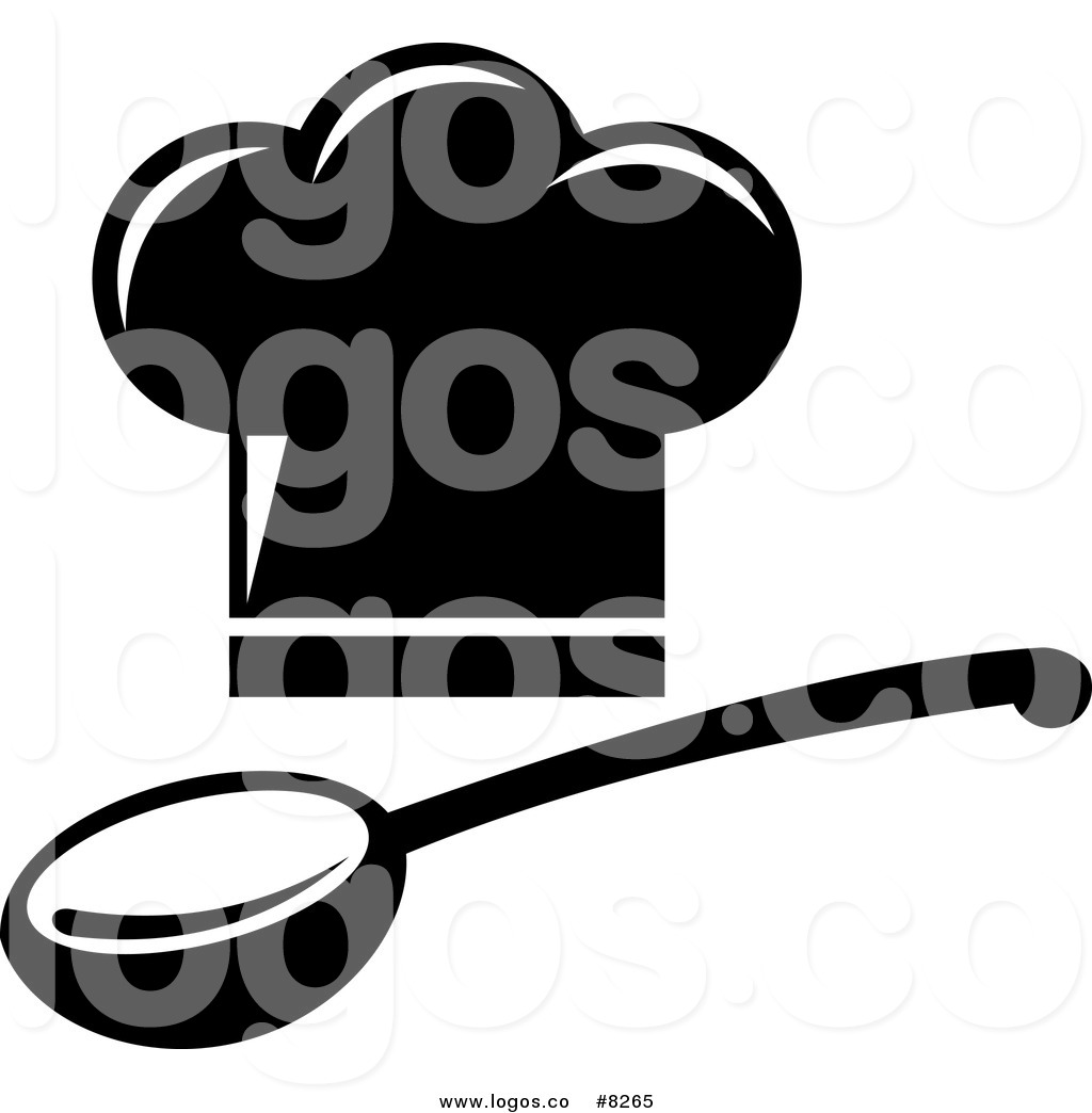 Black And White Spoon And Chef Hat Logo By Seamartini Graphics Media