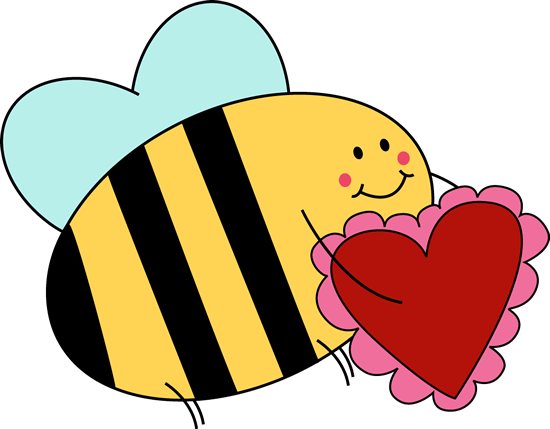     Carrying Valentine Heart Clip Art   Bee Carrying Valentine Heart Image