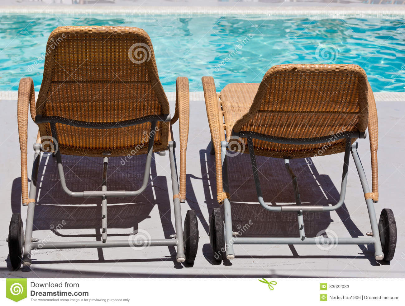 Chaise Lounge By The Pool Stock Photos   Image  33022033
