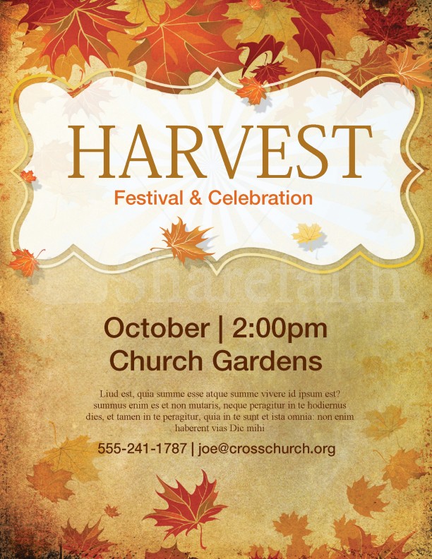 Church Harvest Festival Flyer Template Template   Flyer Templates