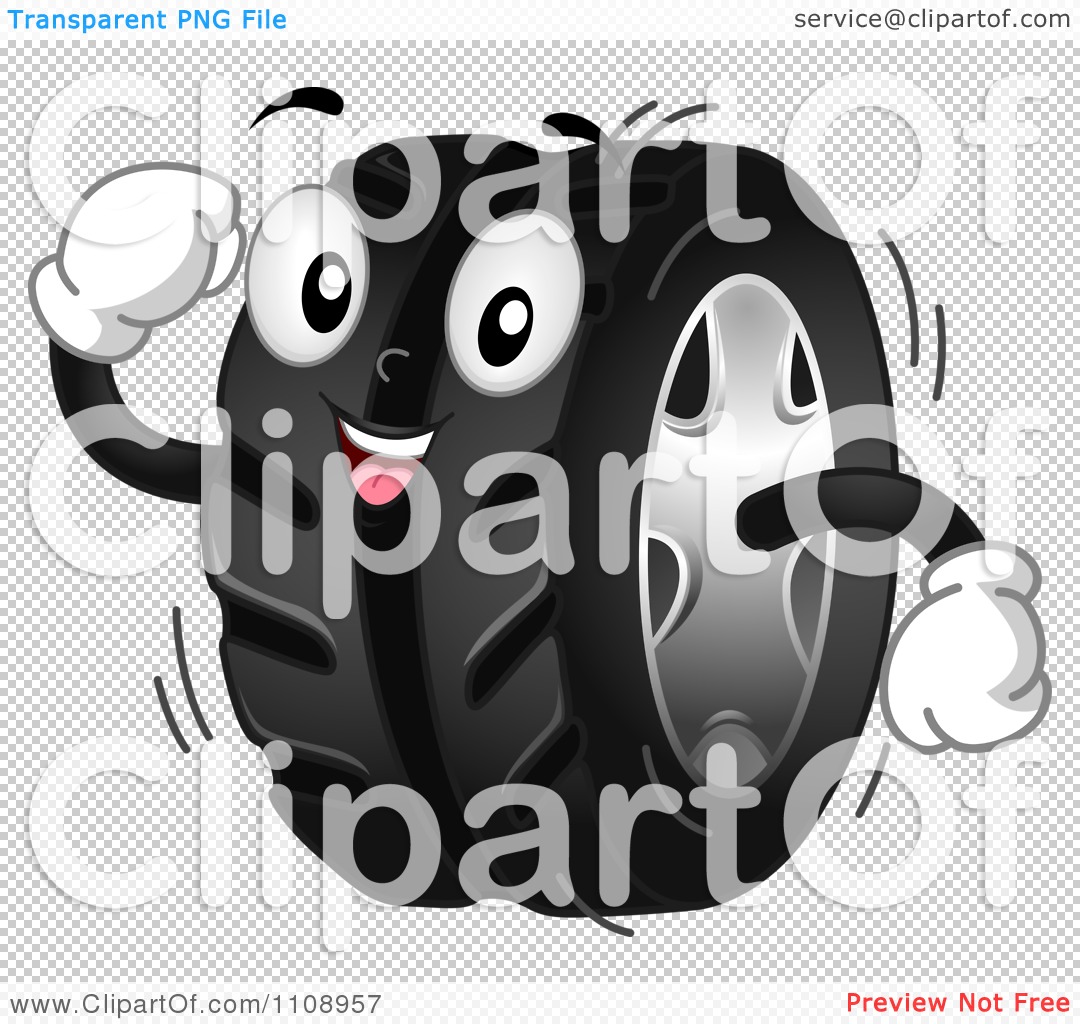 Clipart Happy Automotive Tire Mascot   Royalty Free Vector