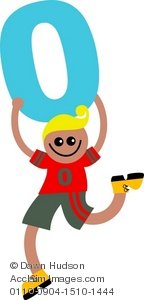 Clipart Illustration Of A Happy Little Boy Holding The Number Zero