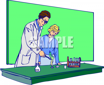 Clipart Picture Of A Chemistry Teacher And Student