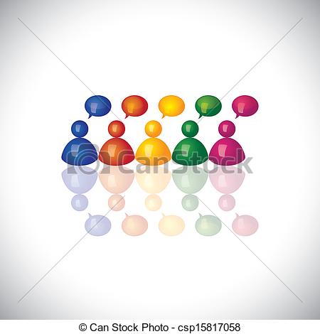 Clipart Vector Of Colorful 3d Office Staff Or Employees Icons Talking