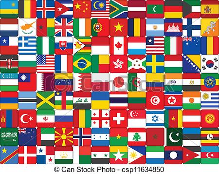 Clipart Vector Of World Flags Background   Background Made Of World    