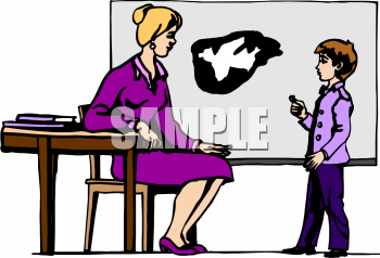 Color Clipart Picture Of A Teacher And Her Student