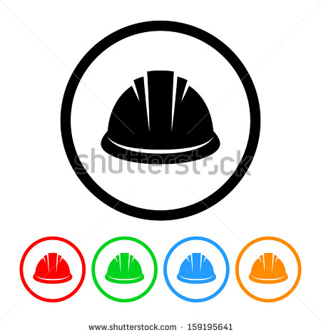 Construction Hard Hat Icon With Color Variations  Raster Version