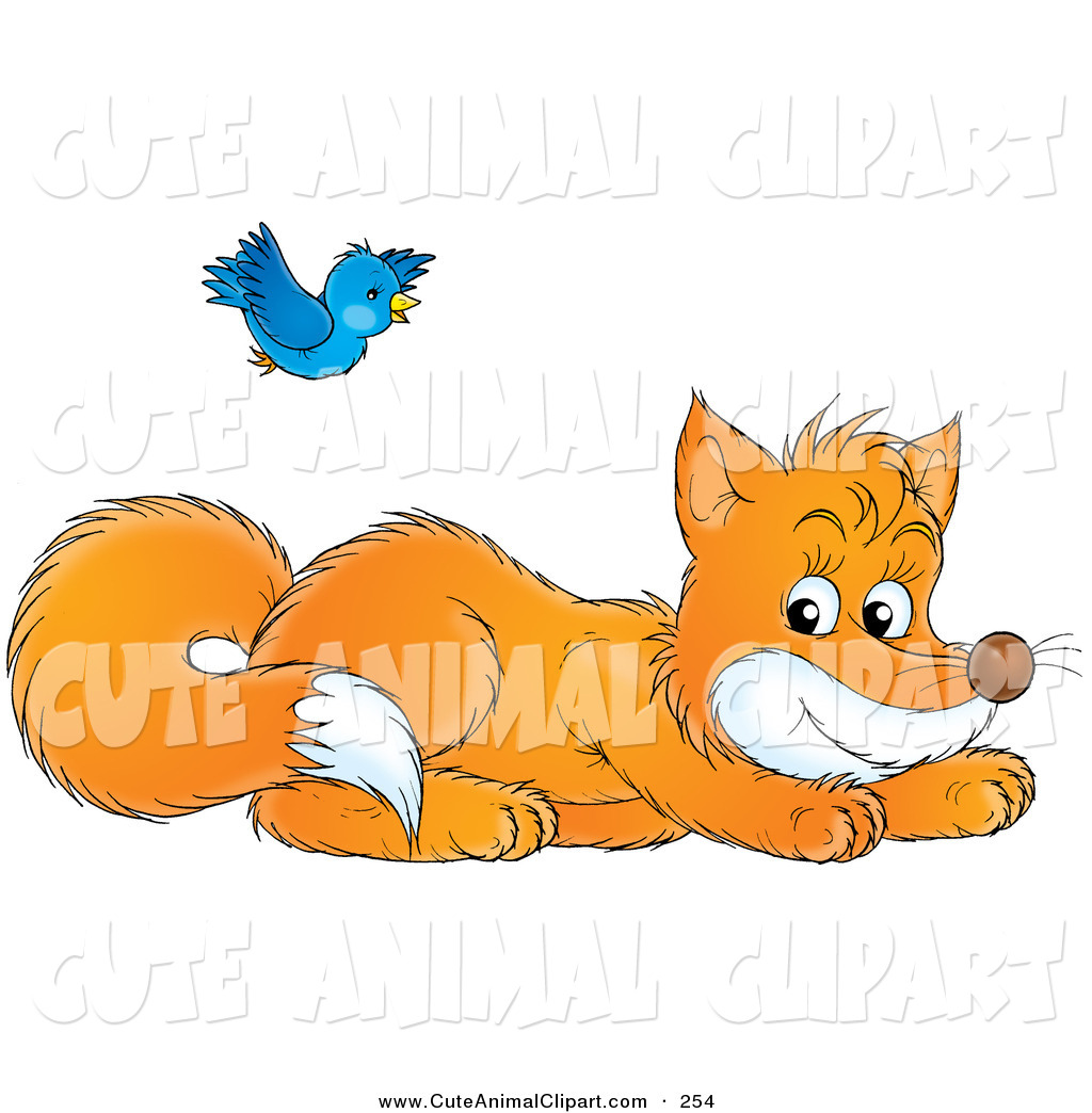Cute Fox Clipart Clip Art Of A Blue Bird Flying