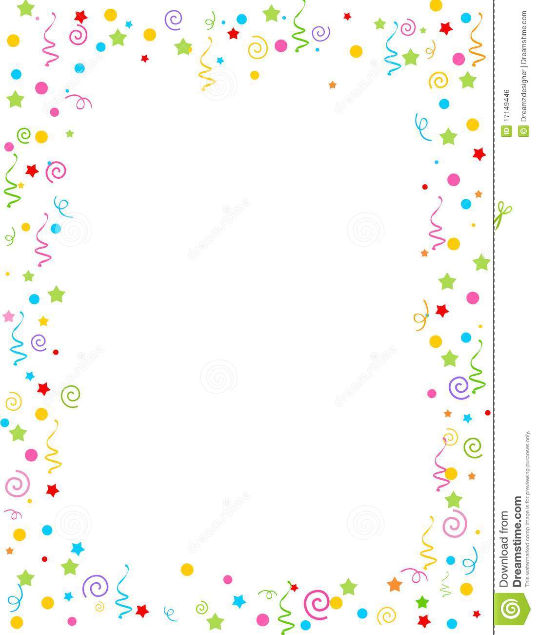 Falling Confetti Border Royalty Free Stock Image   Image  17149446