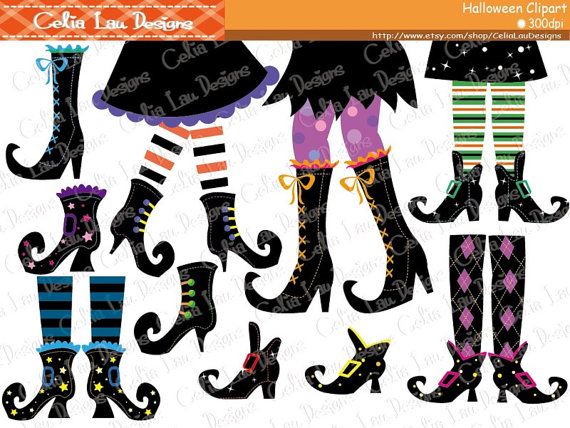     Feet Clip Art Halloween Clipart Witch Boots Clipart Happ