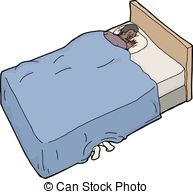 Frightened Man Trying To Sleep Vector Clipart
