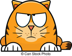 Grumpy Looking Orange Cartoon Cat   Grumpy Little Orange