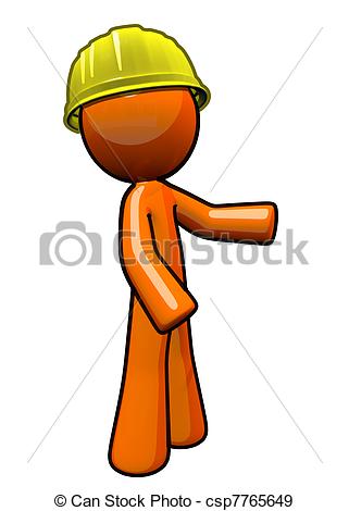 Hard Hat   Orange Man Contractor    Csp7765649   Search Vector Clipart