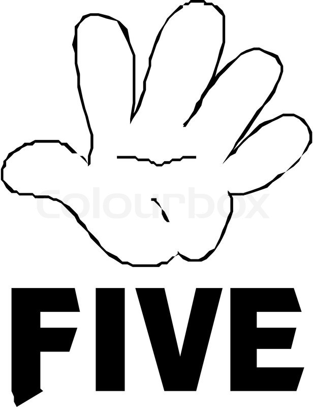 High Five Hand Clipart Vector Of  Five Hand Vector