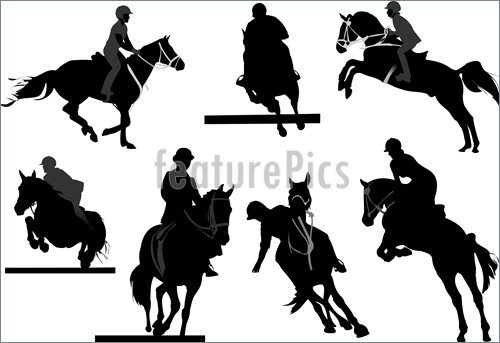 Horse Riding Silhouette Clipart