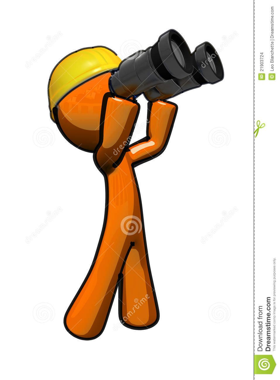Orange Man With Hard Hat And Binoculars Stock Images   Image  21903724