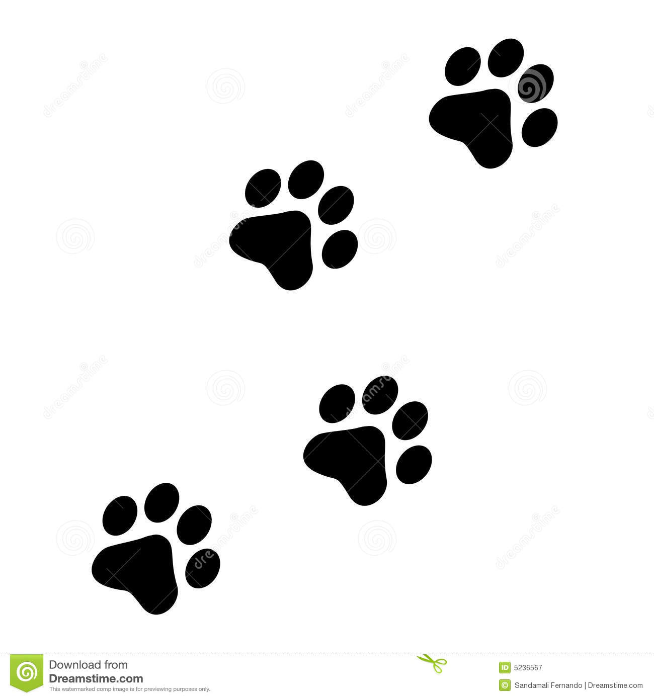 Paw Prints Royalty Free Stock Photography   Image  5236567