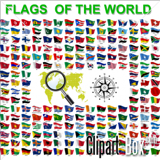 Related Waving World Flags Set Cliparts