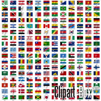 Related World Flags Set Cliparts  