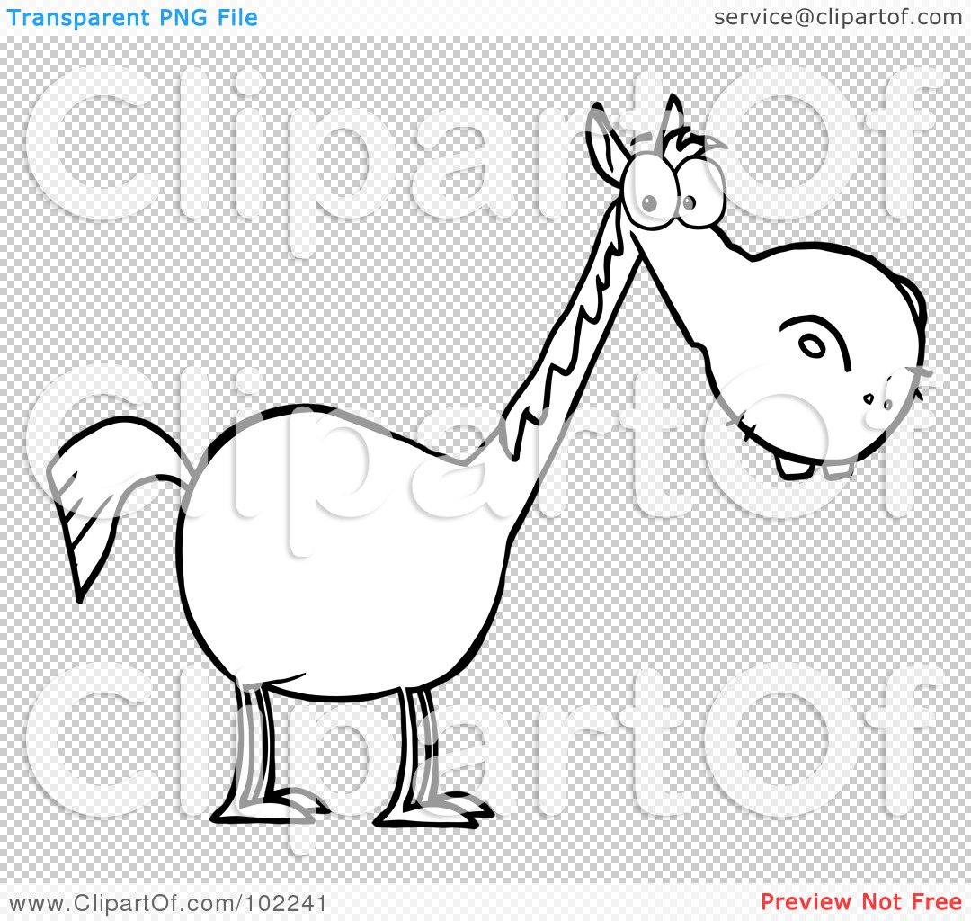 Rf Clipart Illustration Of A Coloring Page Outline Of A Strong Horse