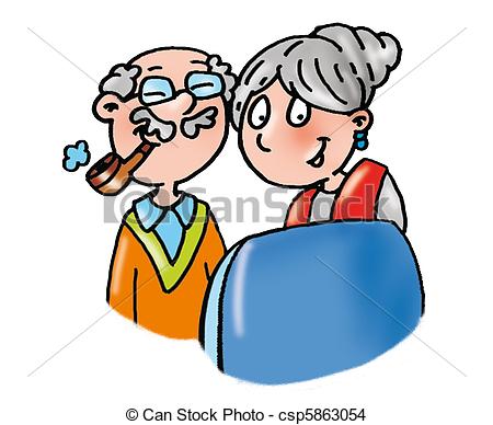 Stock Illustration   Grandma And Grandpa   Stock Illustration Royalty